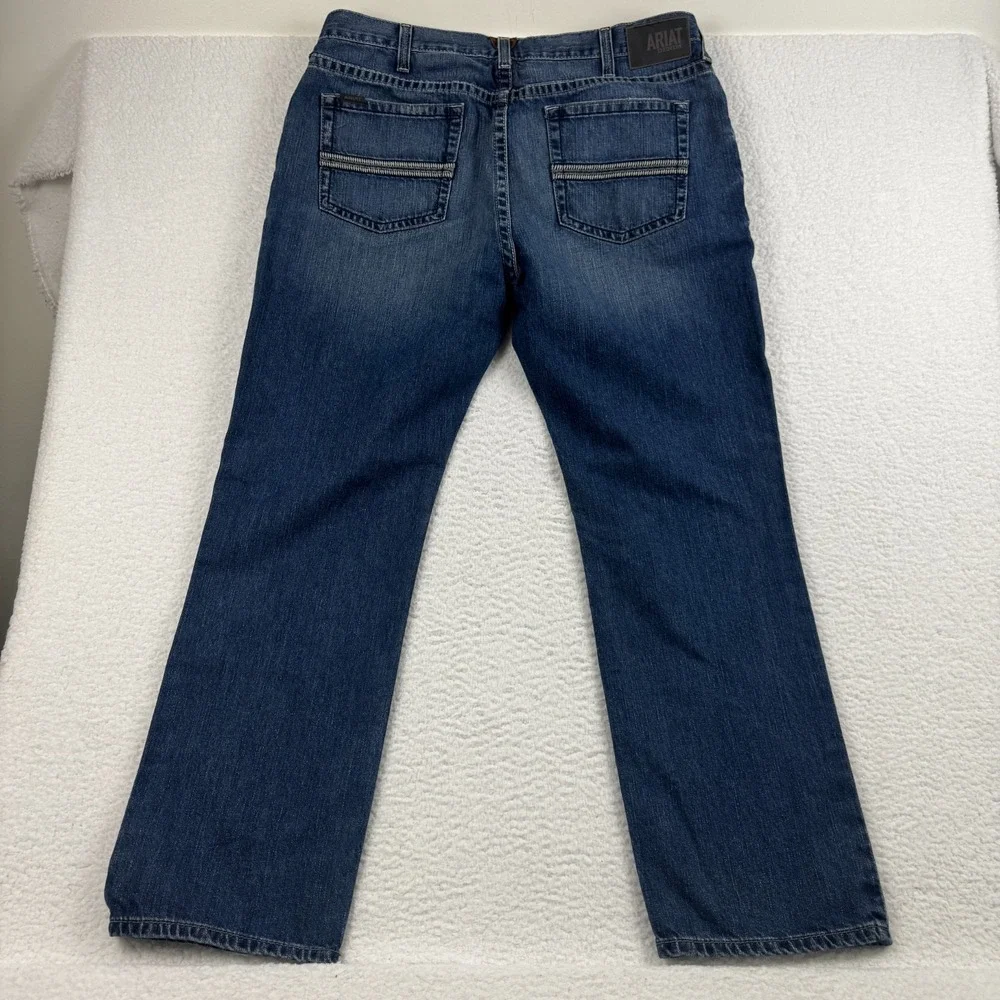 Ariat M2 Bootcut Jeans Mens 42x34 Blue Denim 5 Pockets High Rise Relaxed Fit